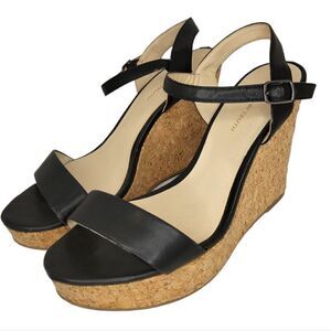 W BY Truth Ankle Strap Cork Wedge Sandal.